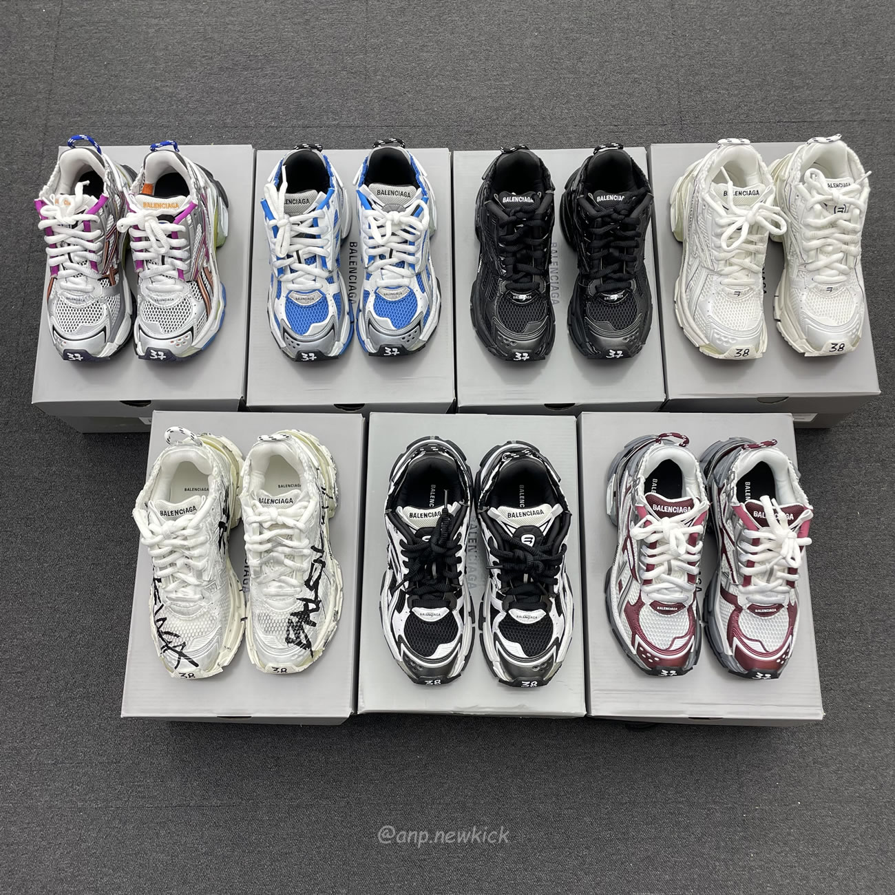 Balenciaga Runner White Grey Silver Black Blue Multicolor Burgundy (19) - newkick.app